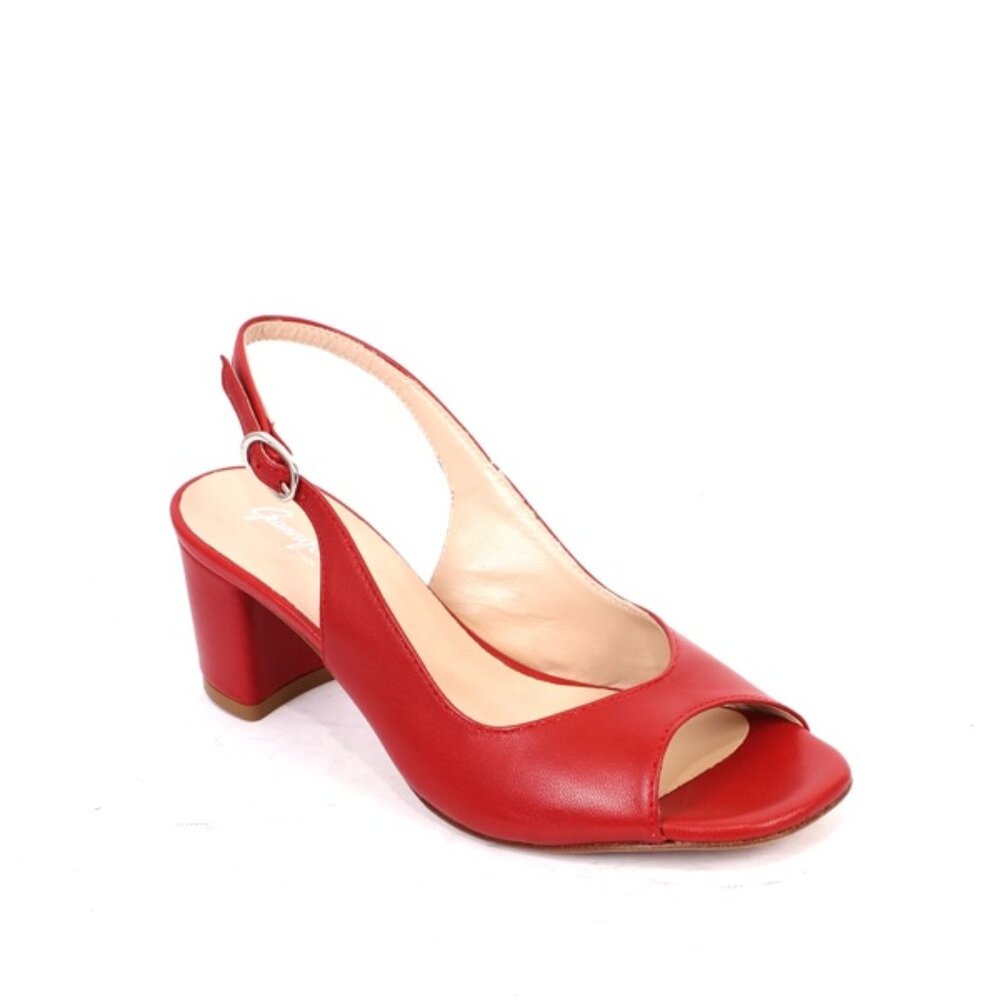 Gianni Ferrante 791a Red Leather Slingback Slides Heels Sandals